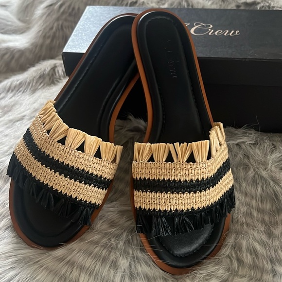 COPY - J.Crew New in Box Women’s Woven Raffia Fringe Strap Sandal Size 8 - Picture 4 of 6